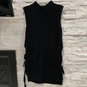 Black Knit Sleeveless Sweaterdress/Shirt